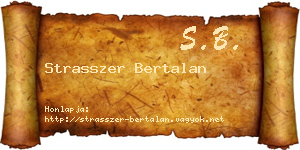 Strasszer Bertalan névjegykártya